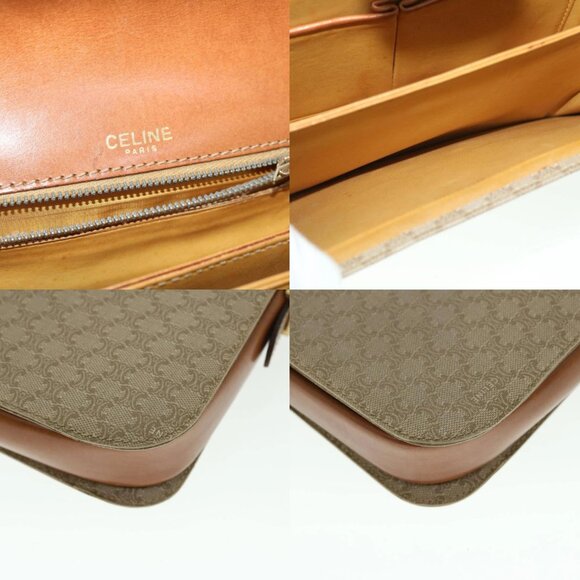 CELINE Macadam Canvas Shoulder Bag Canvas Leather Beige Brown Auth 51028 - Picture 13 of 15